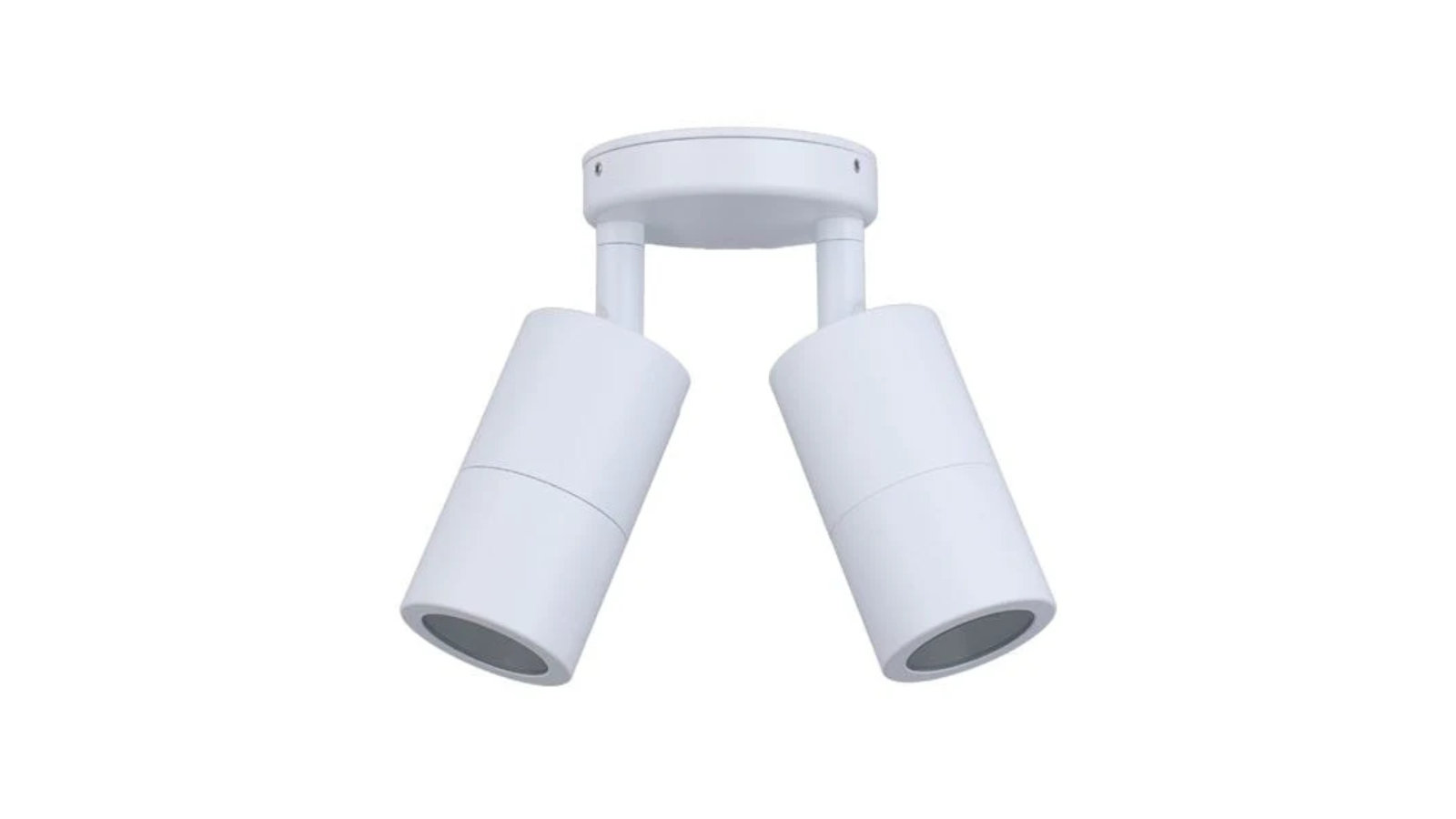 IP65 Double Adjustable 12V MR16 Round Back Plate Pillar Light - White