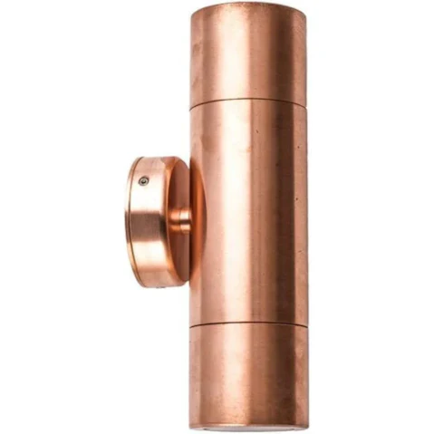 IP65 Up/Down 12V MR16 Round Back Plate Pillar Light - Copper