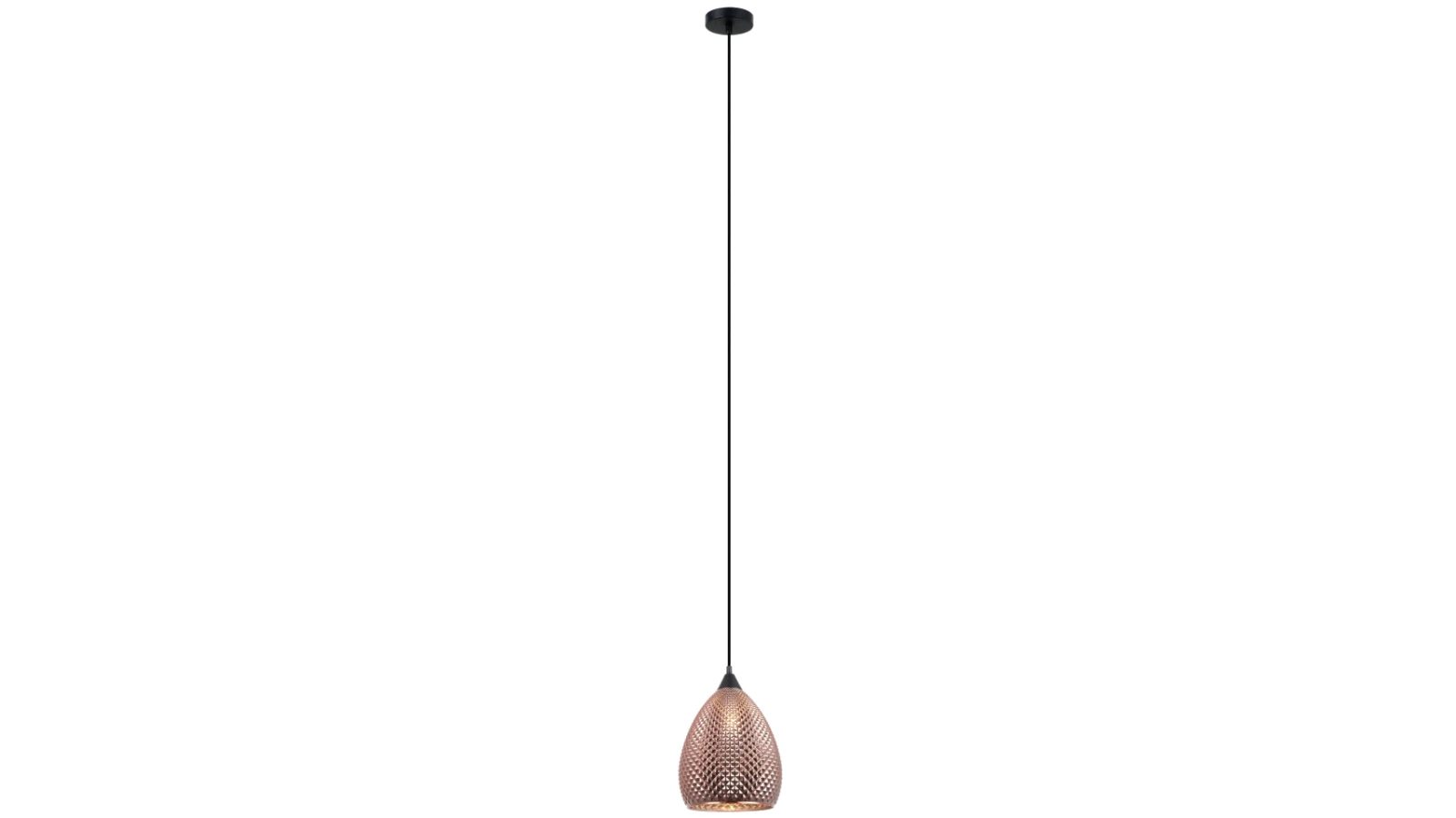 Rictus Bohemian Ellipse Glass with Quadrilateral Segments Pendant Light - Copper