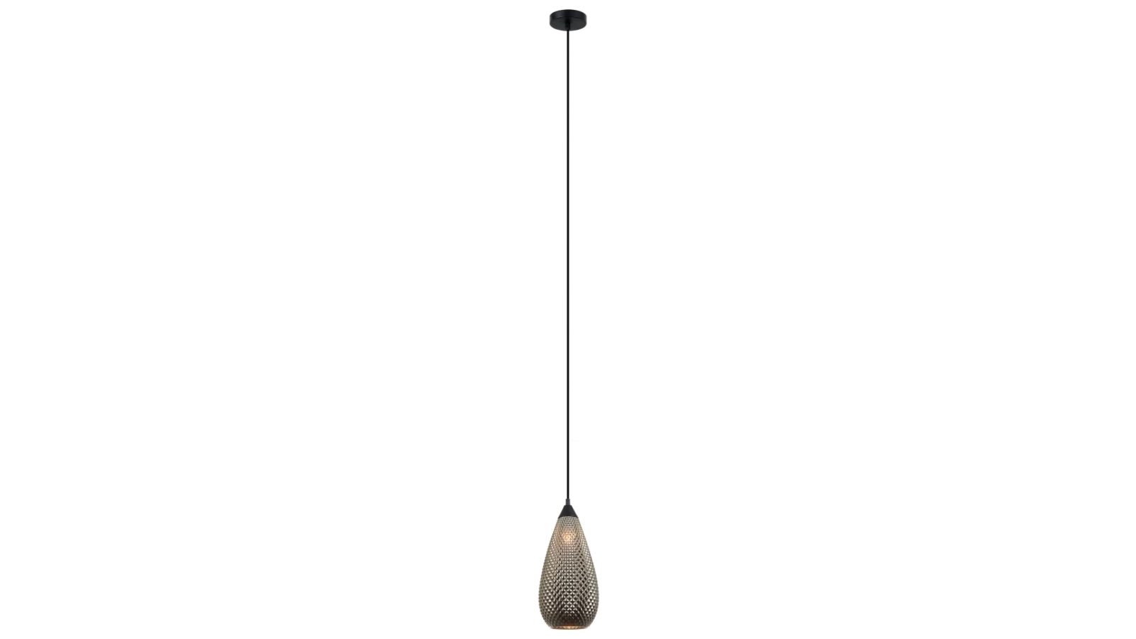 Rictus Bohemian Glass with Quadrilateral Segments Tear Drop Shape Pendant Light - Chrome