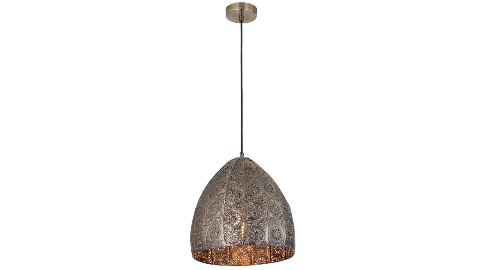 SARI Bohemian Embossed Ellipse Aged Brass Steel Ombre Interior Pendant Light