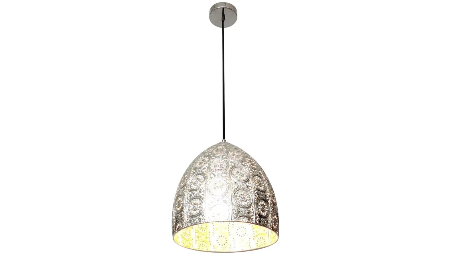 SARI Bohemian Embossed Ellipse Chrome Steel Interior Pendant Light