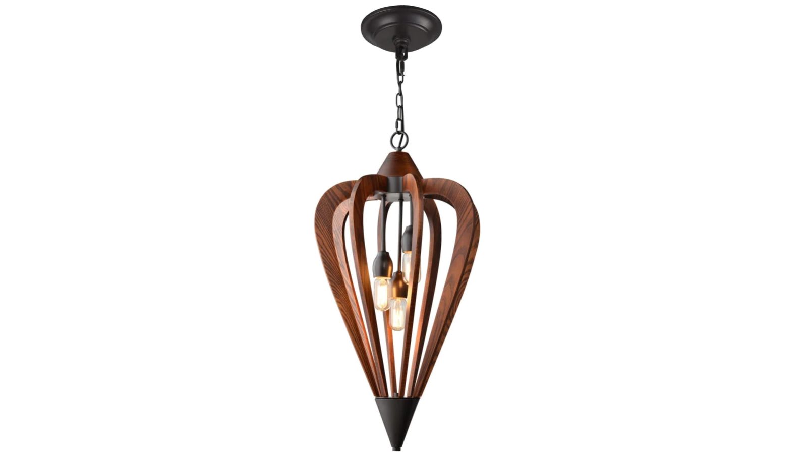 Senorita Rustic Tuscan Coffee Cherry Wood Arrow Pendant Light - Medium