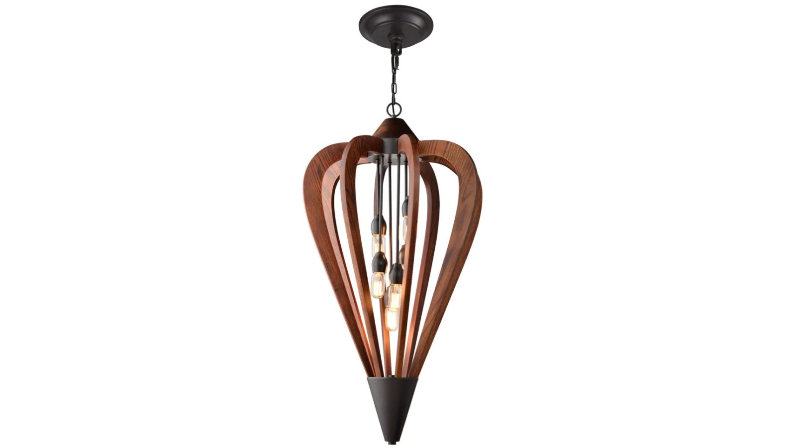 Senorita Rustic Tuscan Coffee Cherry Wood Arrow Pendant Light - Large
