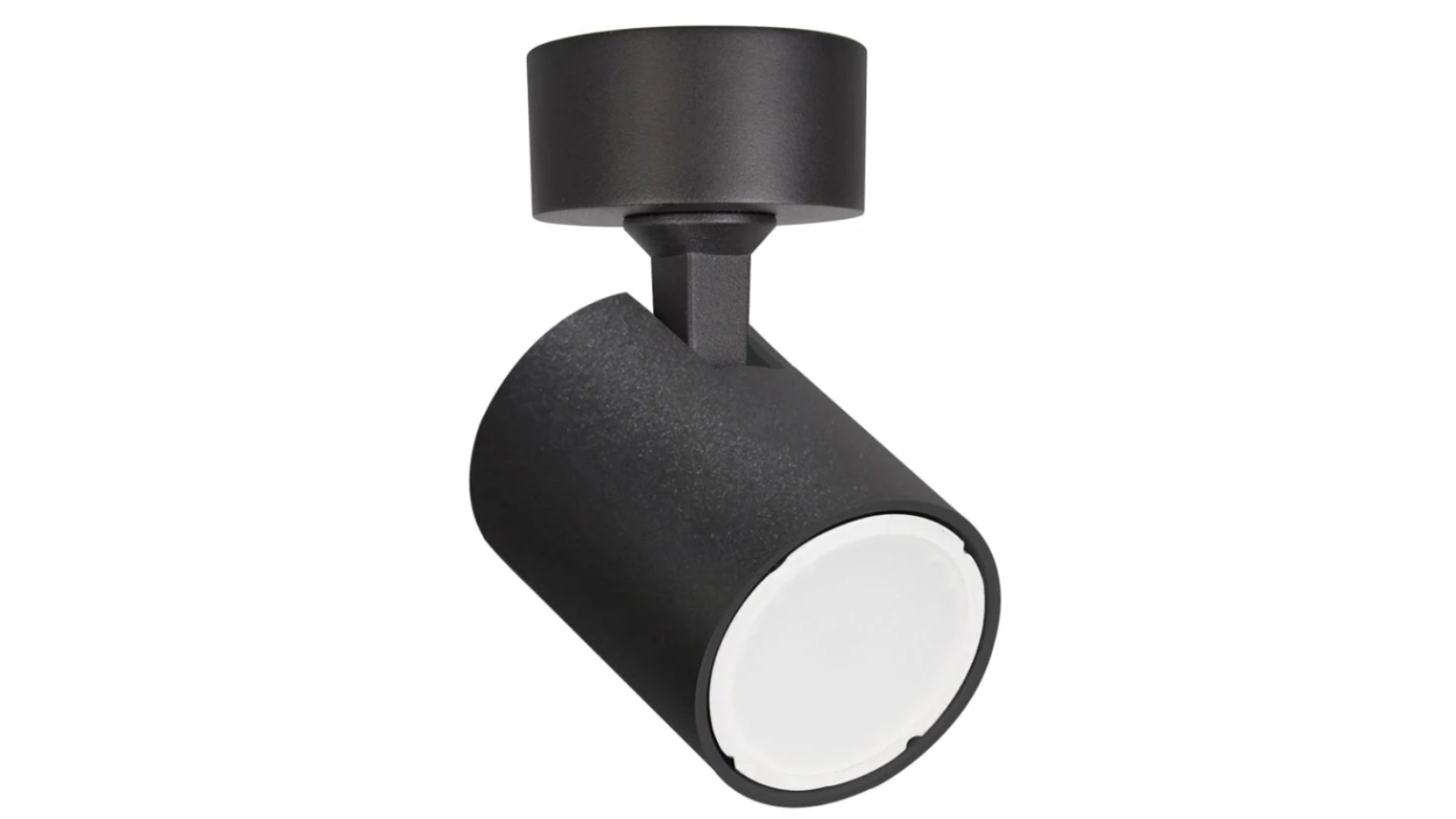Single Adjustable Head GU10 Round Base Interior Spot Light - Black
