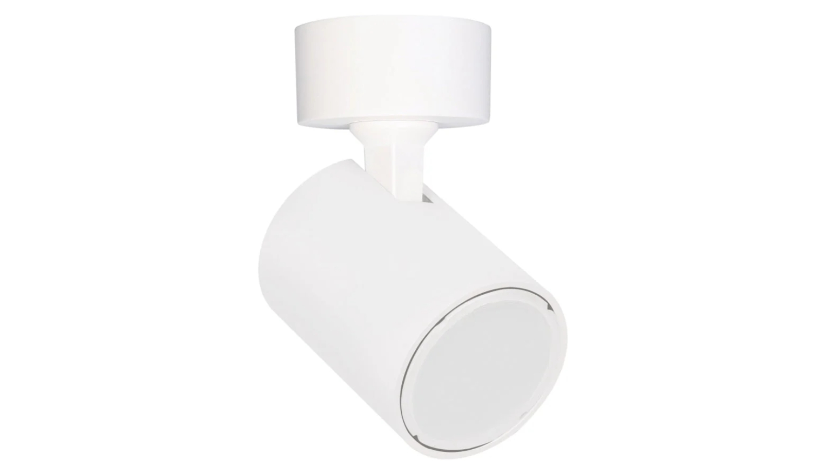 Single Adjustable Head GU10 Round Base Interior Spot Light - White