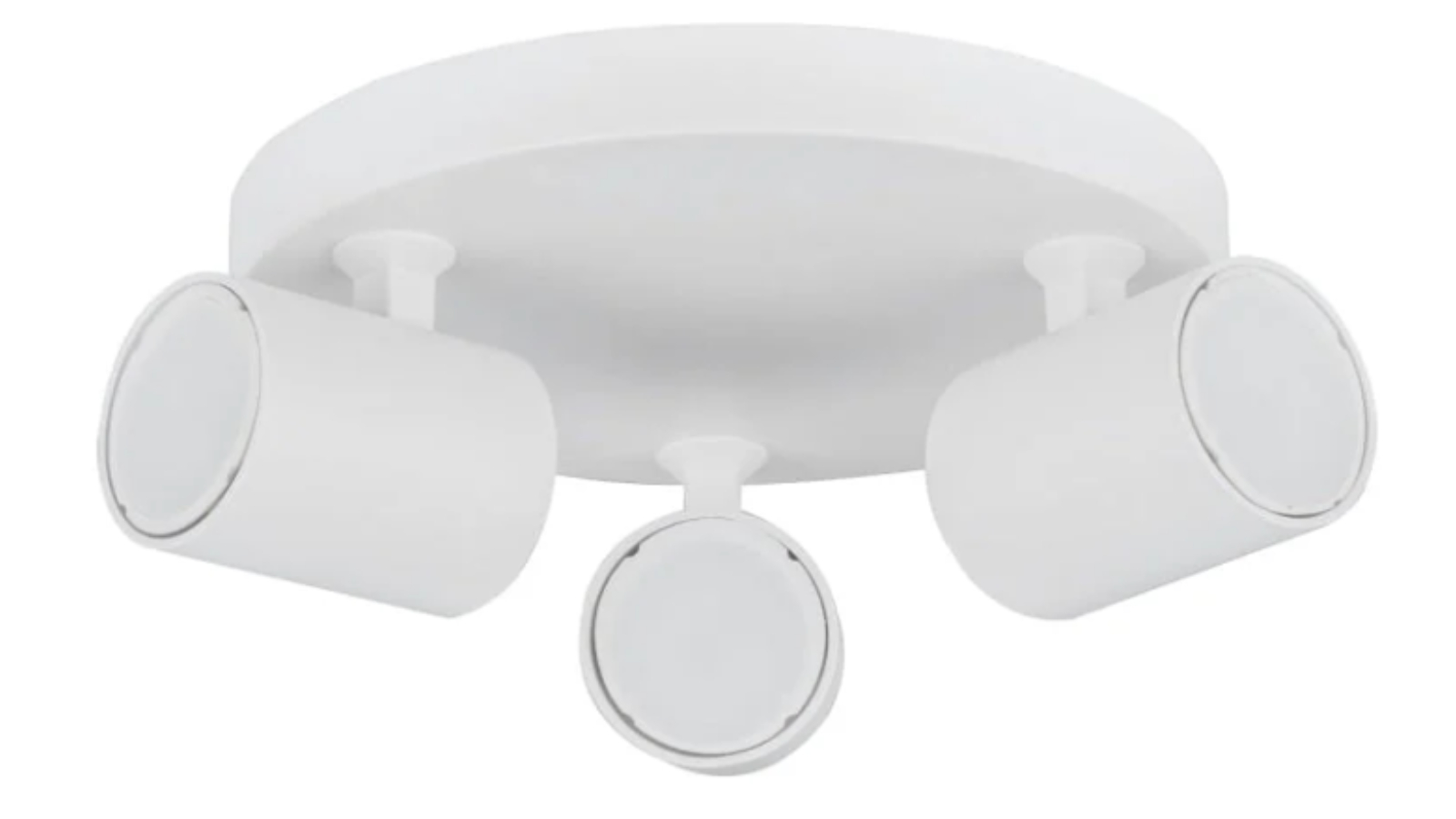 3 Adjustable Head GU10 Round Base Interior Spot Light - White