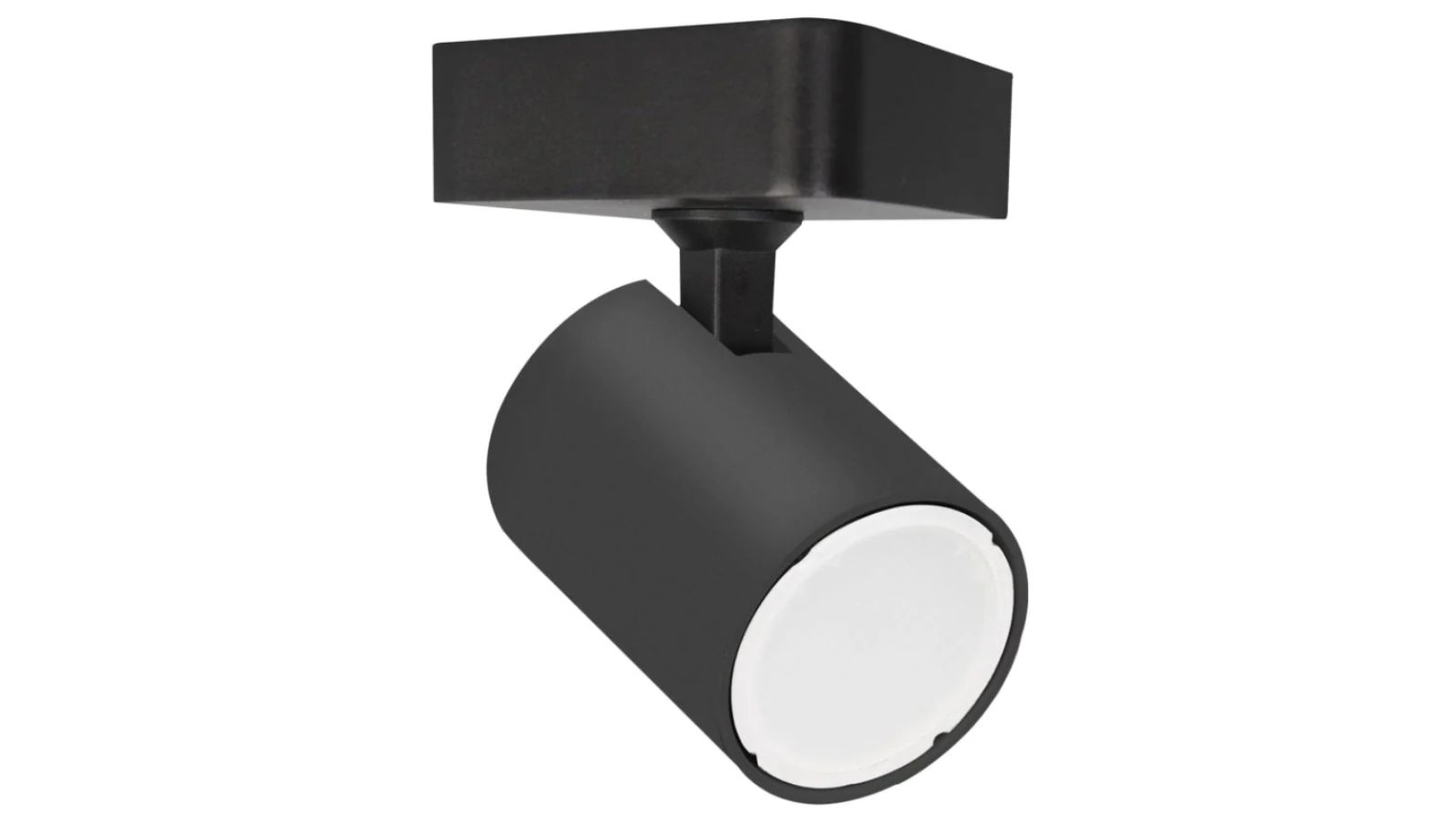 Single Adjustable GU10 Head Round Square Interior Spot Light - Black