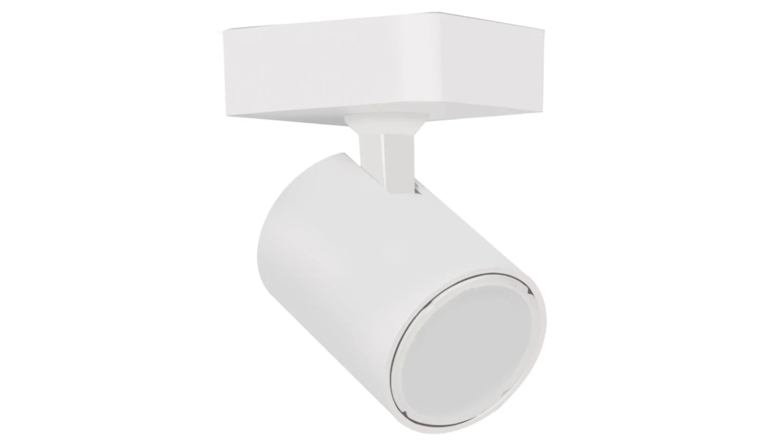 Single Adjustable GU10 Head Round Square Interior Spot Light - White