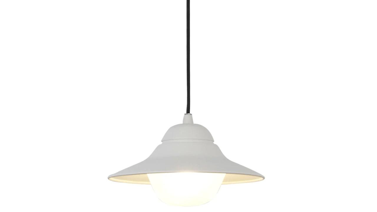 Spy IP44 Sun Hat with Frosted Diffuser Exterior Pendant Light - Matte White