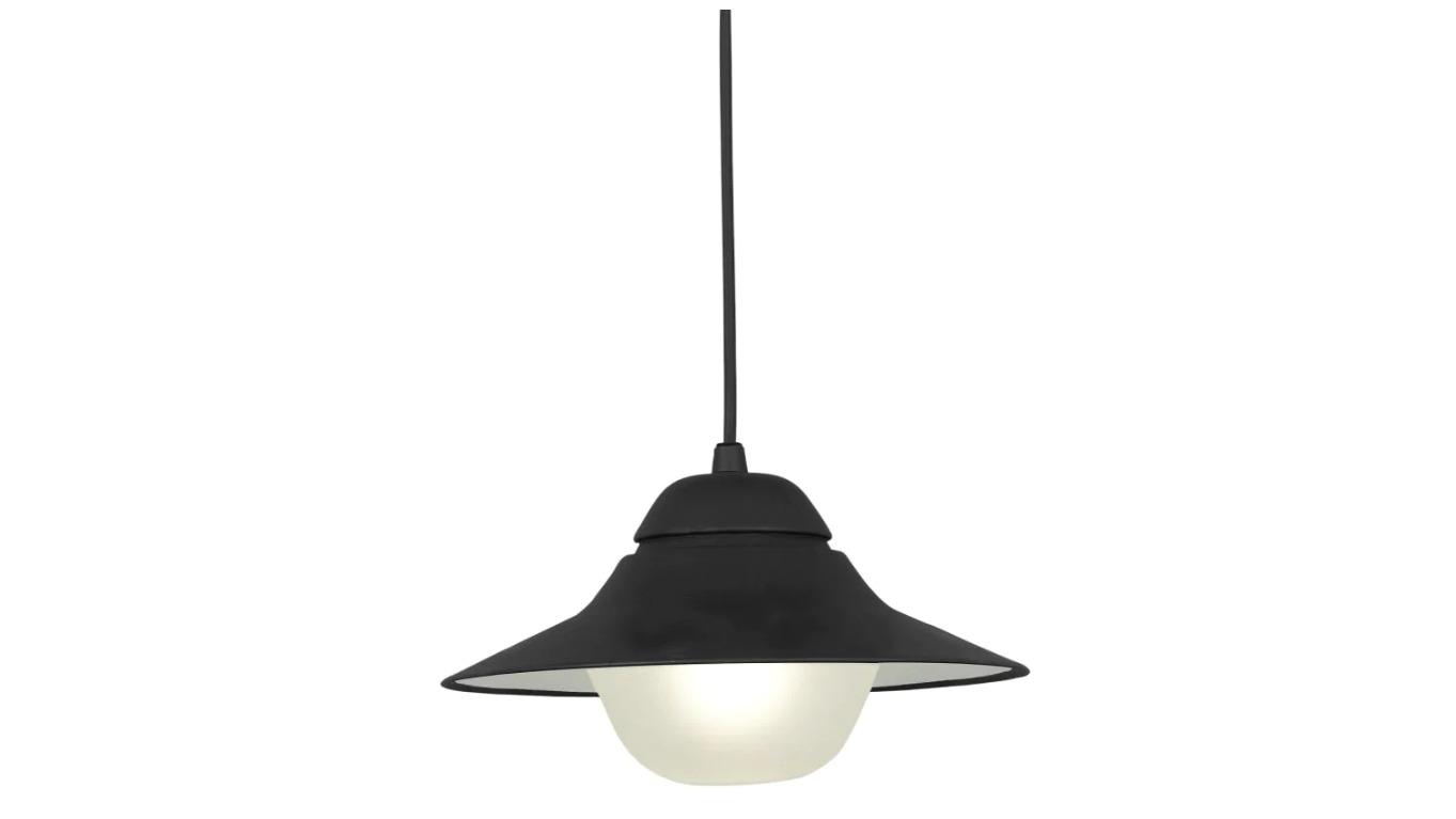 Spy IP44 Sun Hat with Frosted Diffuser Exterior Pendant Light - Matte Black