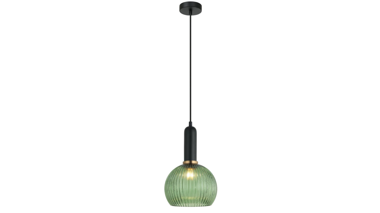 Vintaj Retro Wine Glass Shape Ribbed Interior Pendant Light - Green