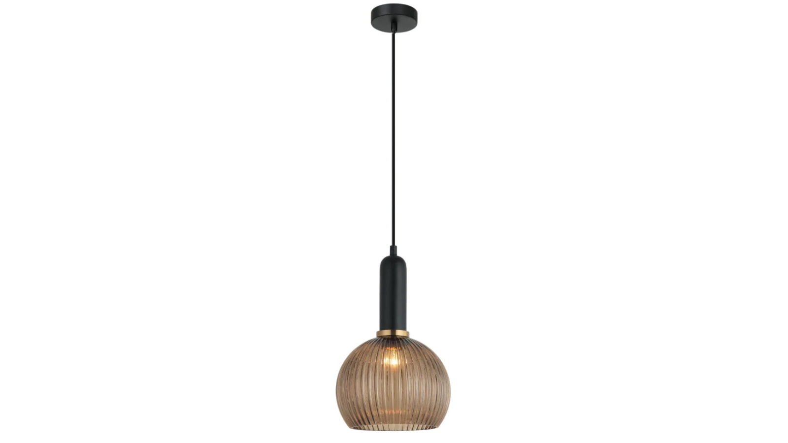 Vintaj Retro Wine Glass Shape Ribbed Interior Pendant Light - Amber