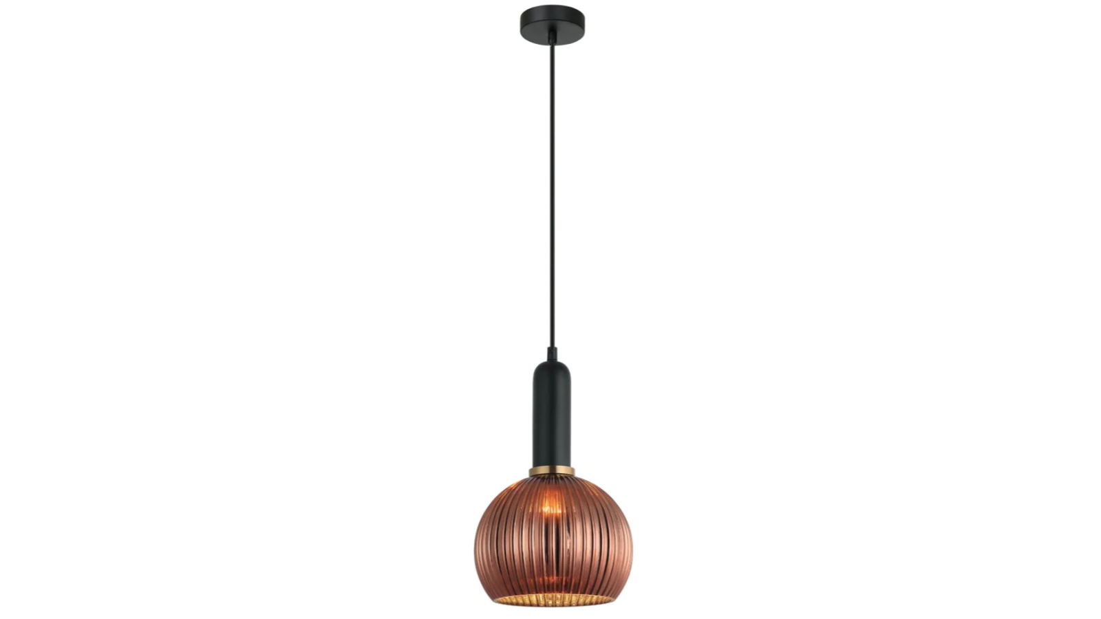 Vintaj Retro Wine Glass Shape Ribbed Interior Pendant Light - Copper Painted