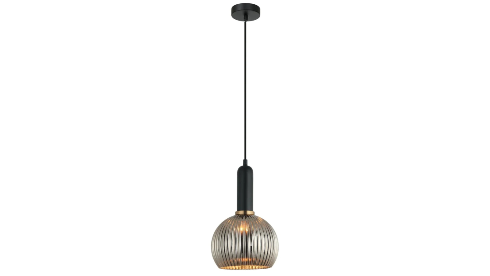 Vintaj Retro Wine Glass Shape Ribbed Interior Pendant Light - Chrome