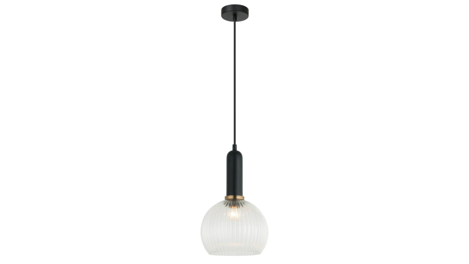 Vintaj Retro Wine Glass Shape Ribbed Interior Pendant Light - Clear