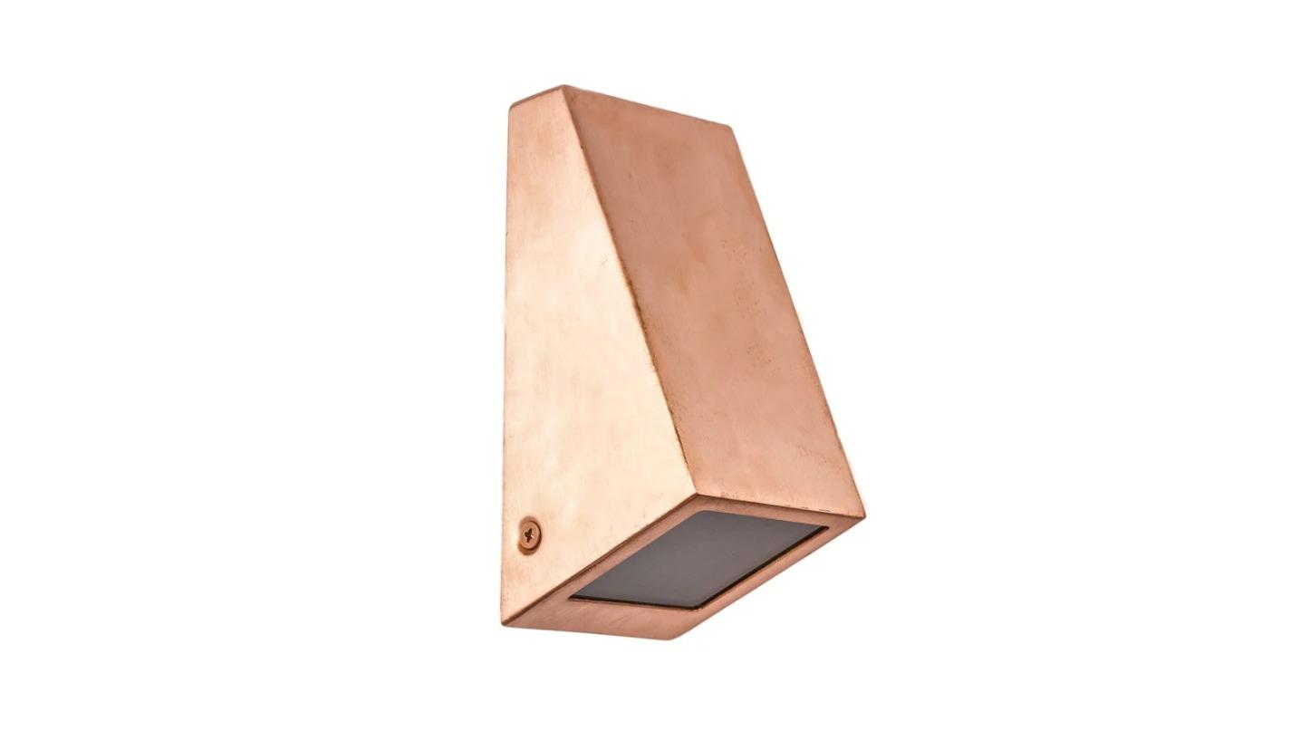 Wedge IP44 Surface Mounted GU10 Exterior Wall Light - Copper