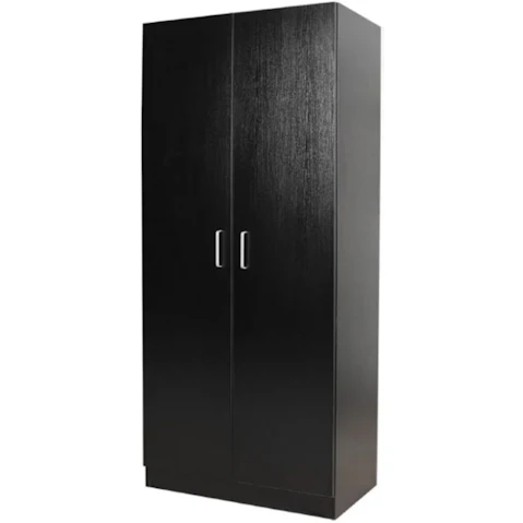 Design Square Modern 5-Tier Multi-Purpose Cupboard 2-Door Pantry Storage Cabinet - Black