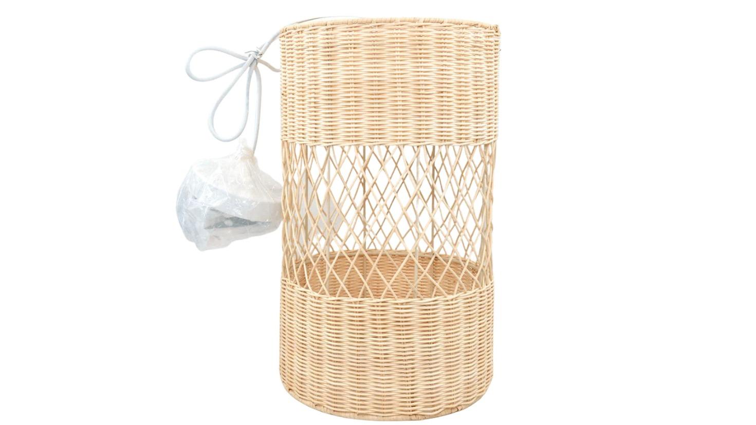 Design Square Round Rattan Hanging Pendant Light - Natural