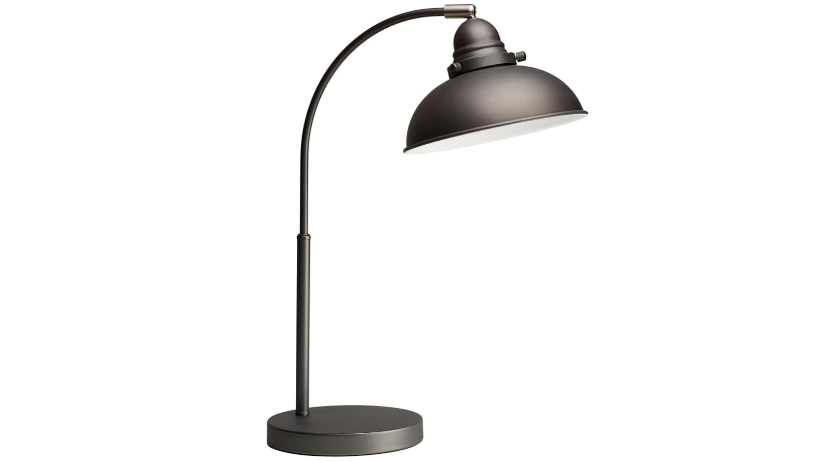 Luminea Curved Arc Oxford Modern Scandinavian Table Lamp - Antique Chrome