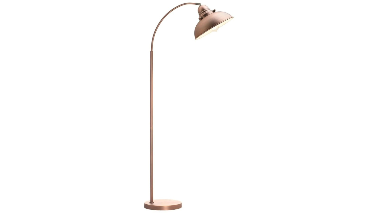 Luminea Metal Curved Arc Oxford Modern Scandinavian Standing Floor Lamp - Antique Copper