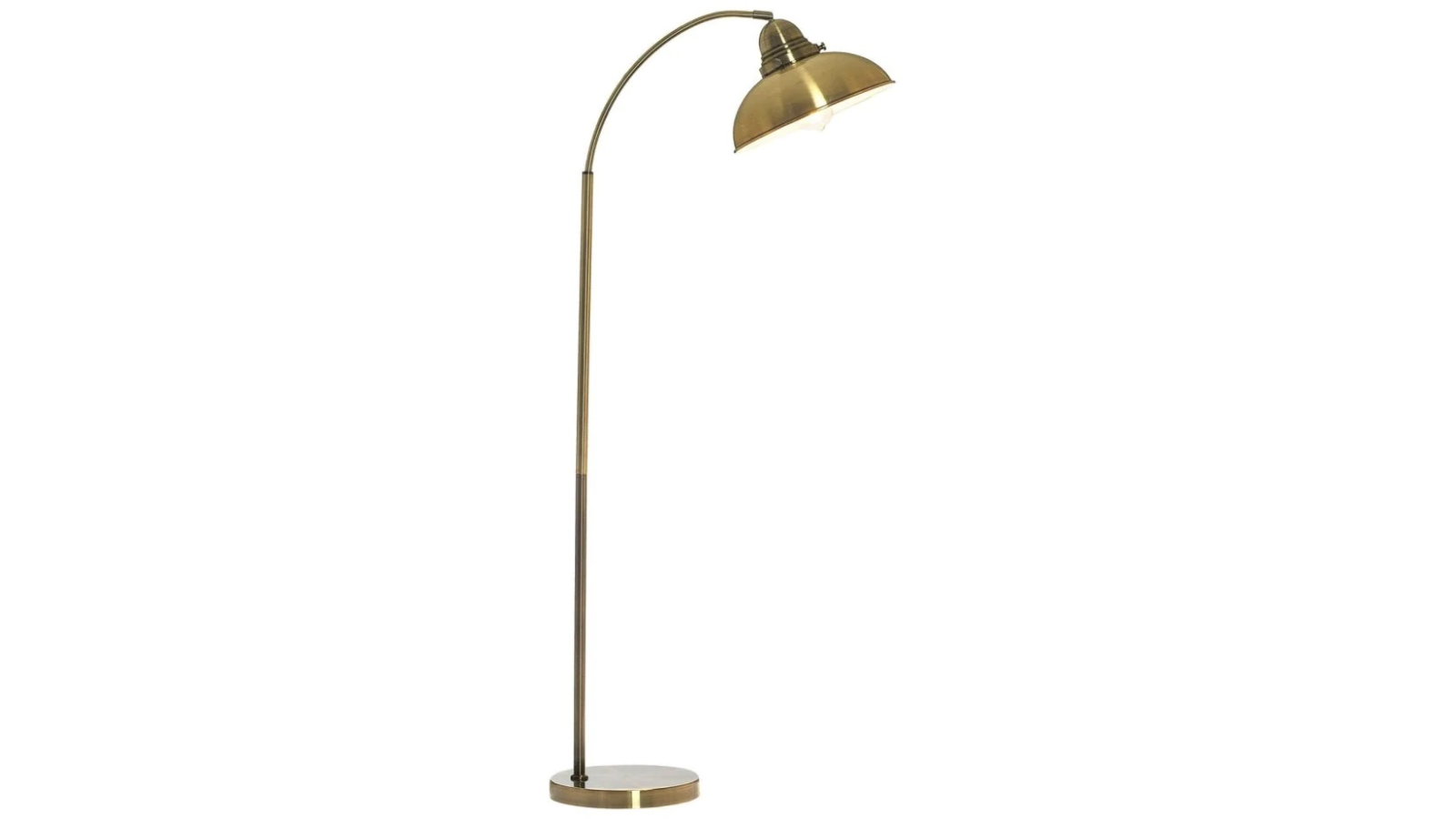 Luminea Metal Curved Arc Oxford Modern Scandinavian Standing Floor Lamp - Weathered Brass