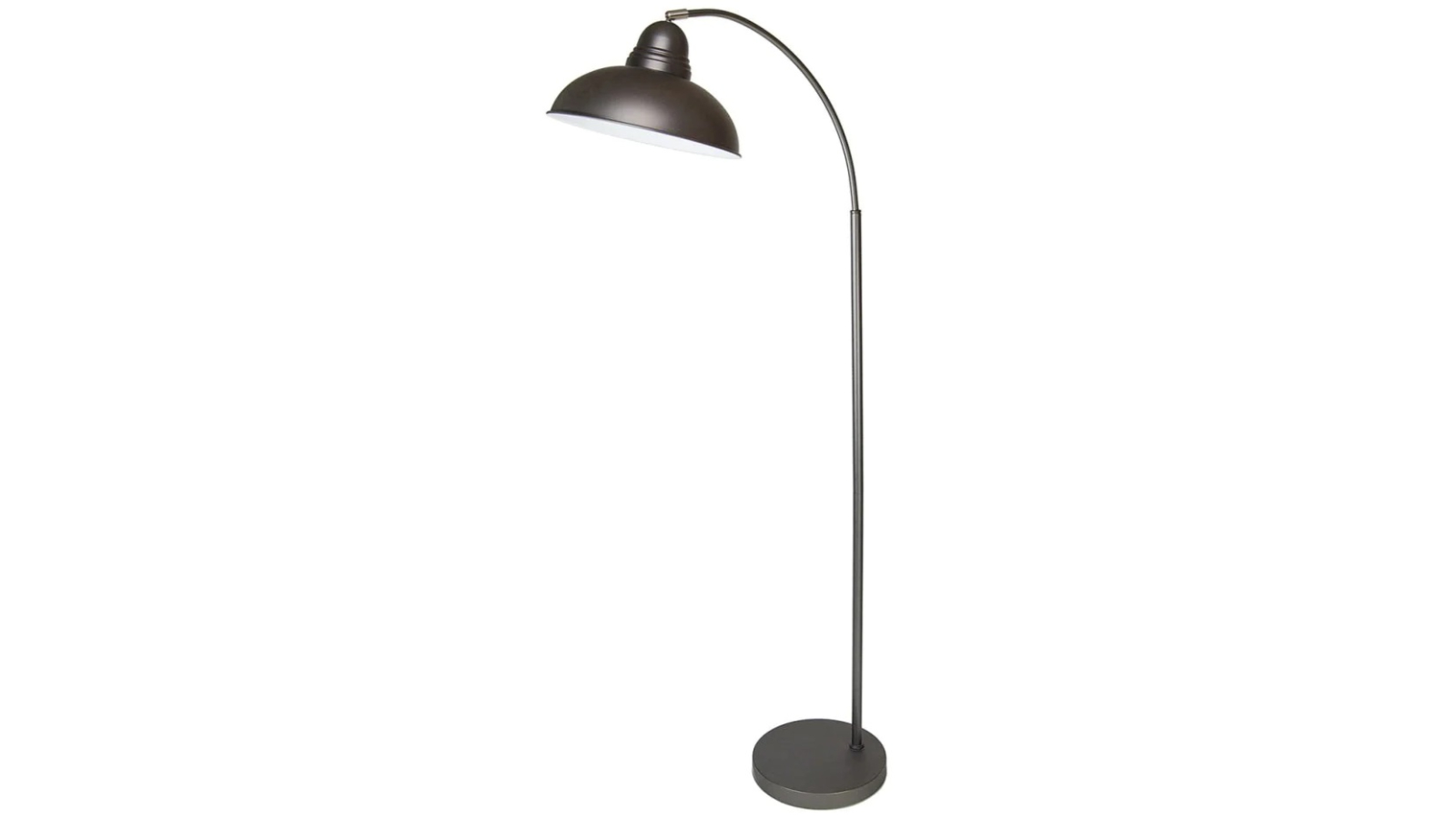 Luminea Metal Curved Arc Oxford Modern Scandinavian Standing Floor Lamp - Antique Chrome