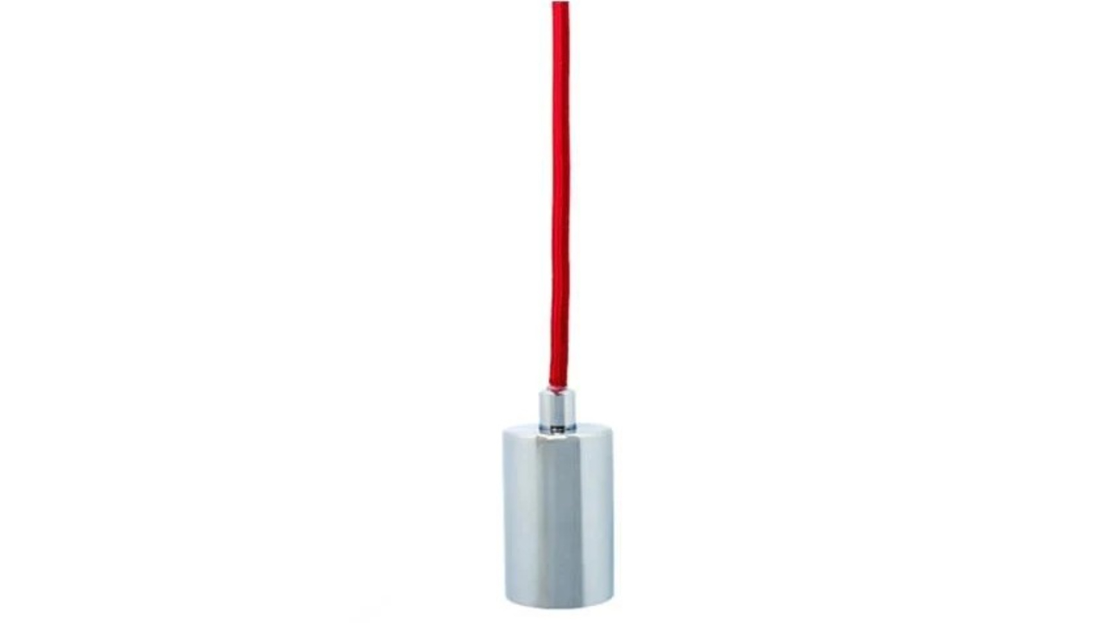 Luminea Alba Chrome Red Fabric Cable Hanging Pendant Lamp
