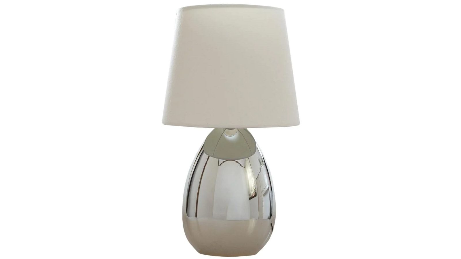 Luminea Larson Touch Table Desk Lamp - White and Chrome Metal Base