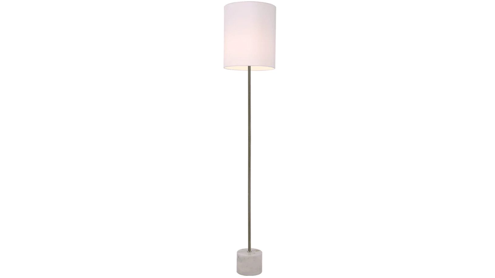 Luminea Atlas Marble Base Antique Brass Body Standing Floor Lamp - White