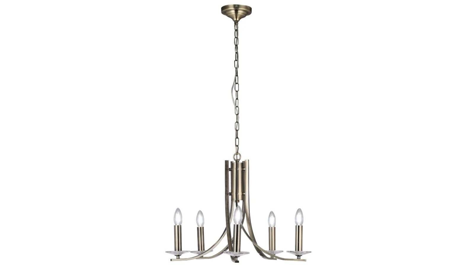 Luminea Olde 5 Lights Hanging Chandelier Light - Antique Brass
