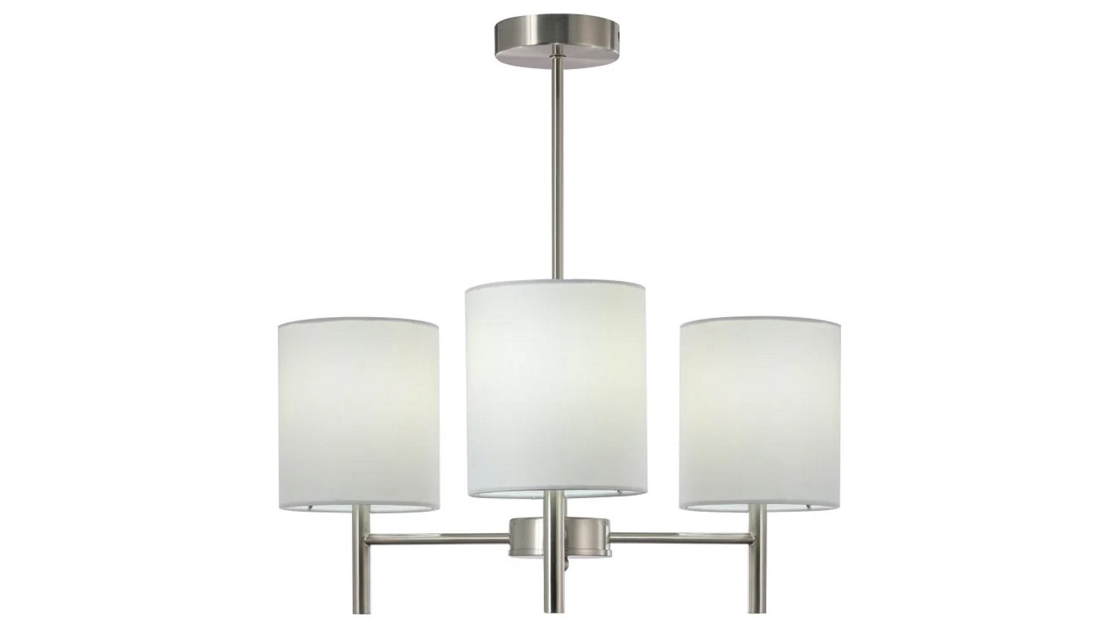 Luminea Olde 3 Lights Hanging Chandelier Light - Antique Satin Chrome