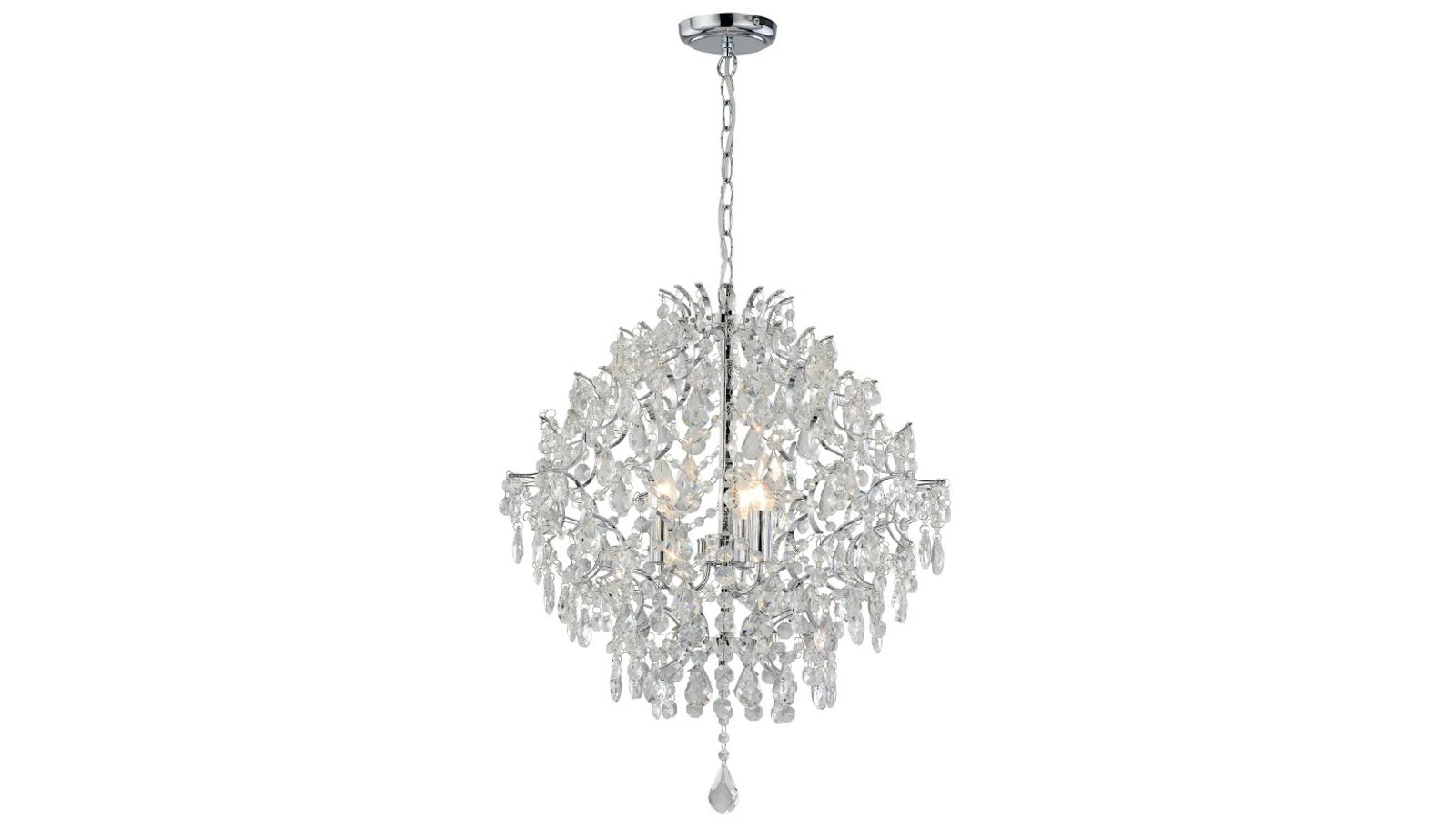 Luminea Robin Modern Classic Hanging Large Chandelier - Chrome Clear