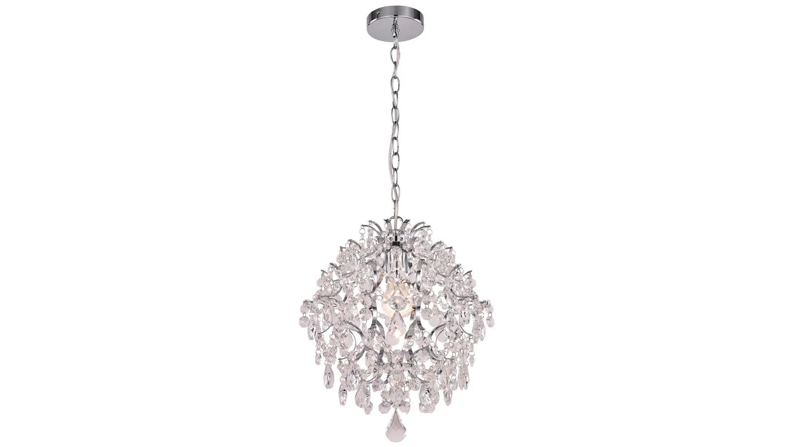 Luminea Robin Modern Classic Hanging Small Chandelier - Chrome Clear
