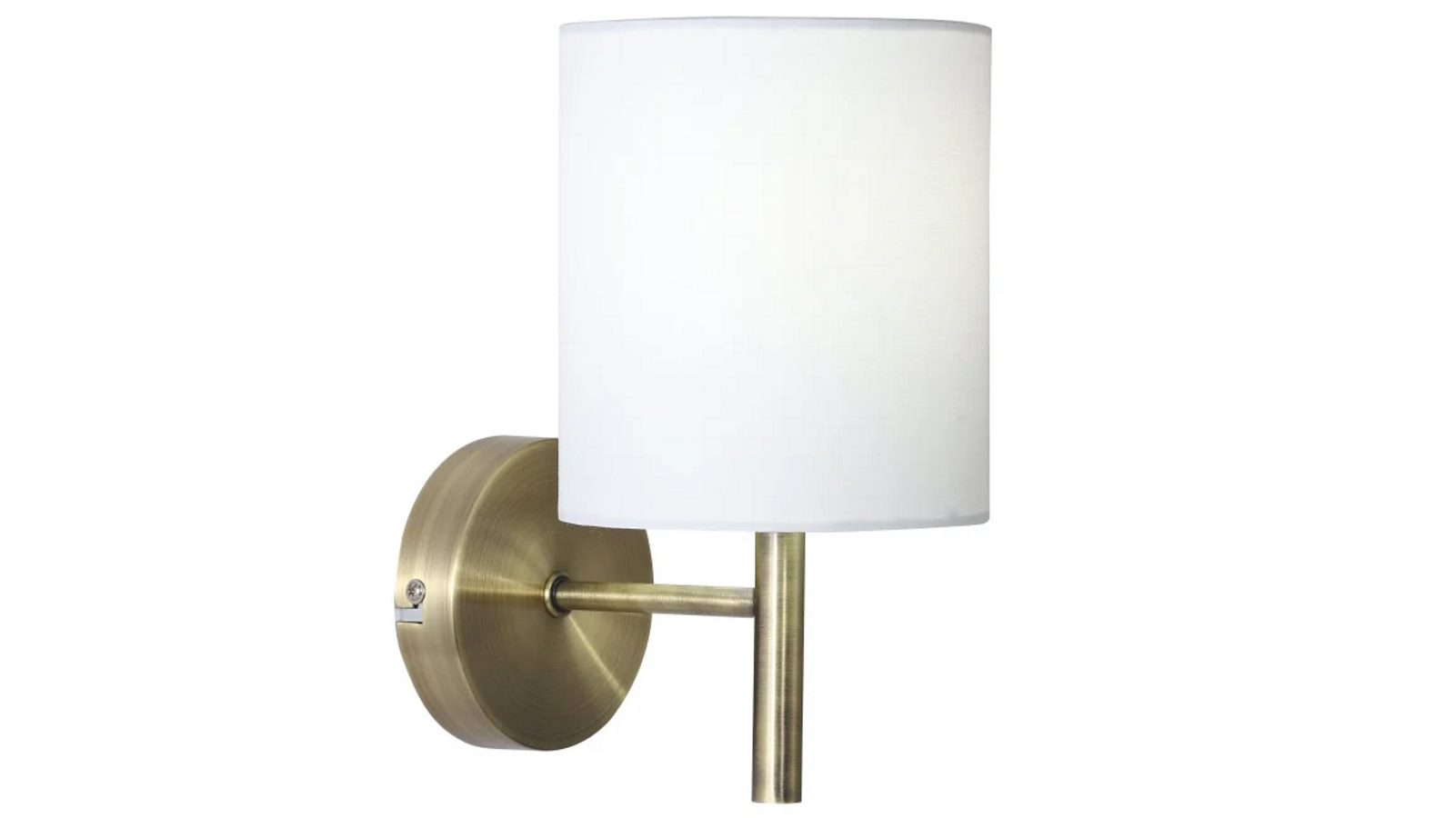 Luminea Emily Modern Linen Shade Metal Fixture Wall Lamp - Antique Brass/White
