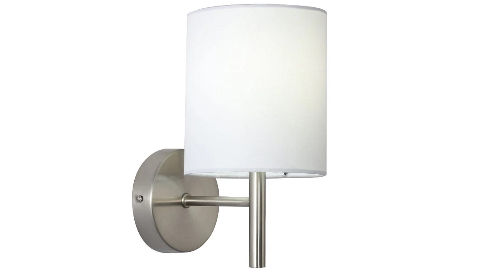 Luminea Emily Modern Linen Shade Metal Fixture Wall Lamp - Satin Chrome/White