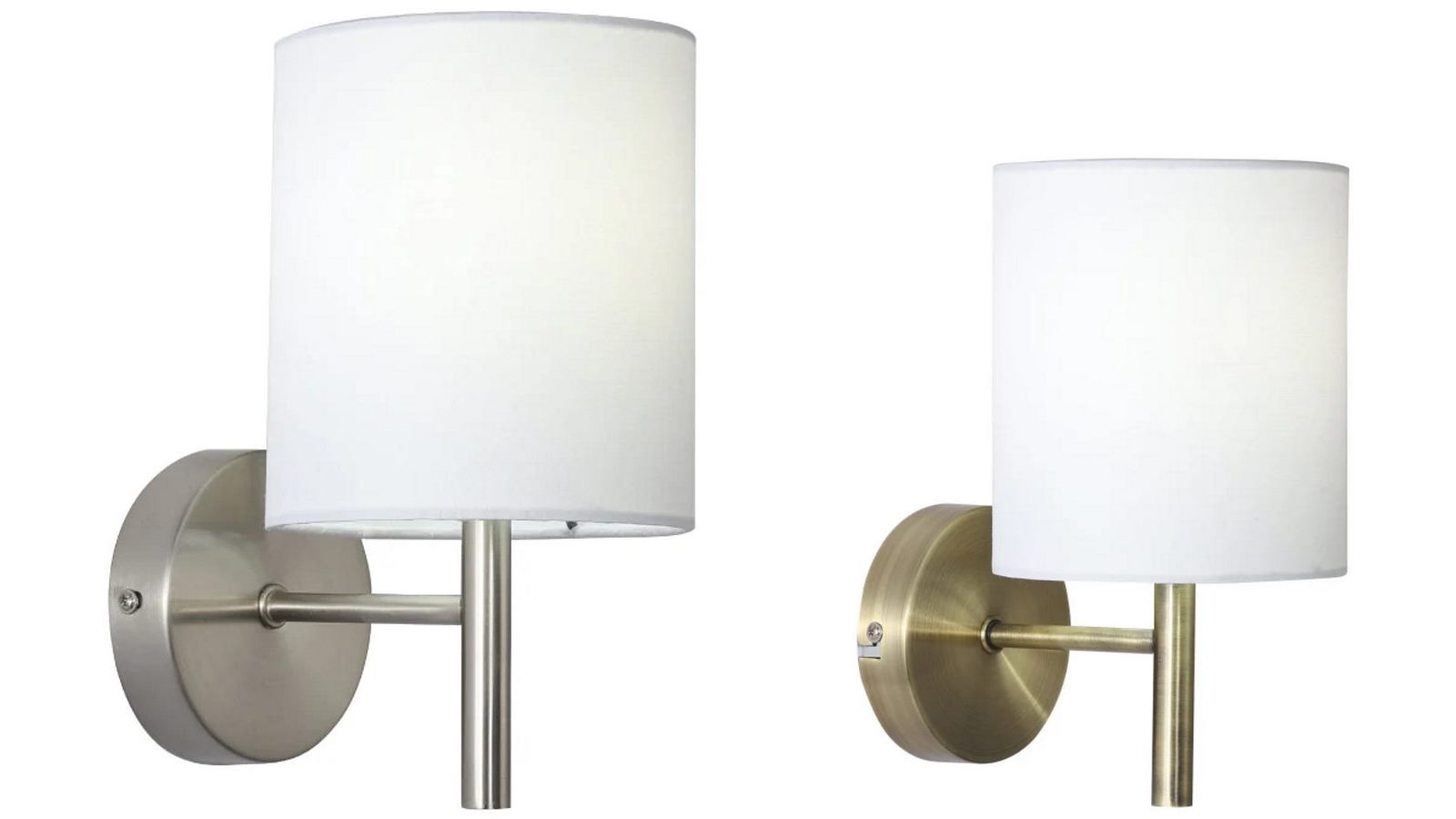 Luminea Emily Modern Linen Shade Metal Fixture Wall Lamp