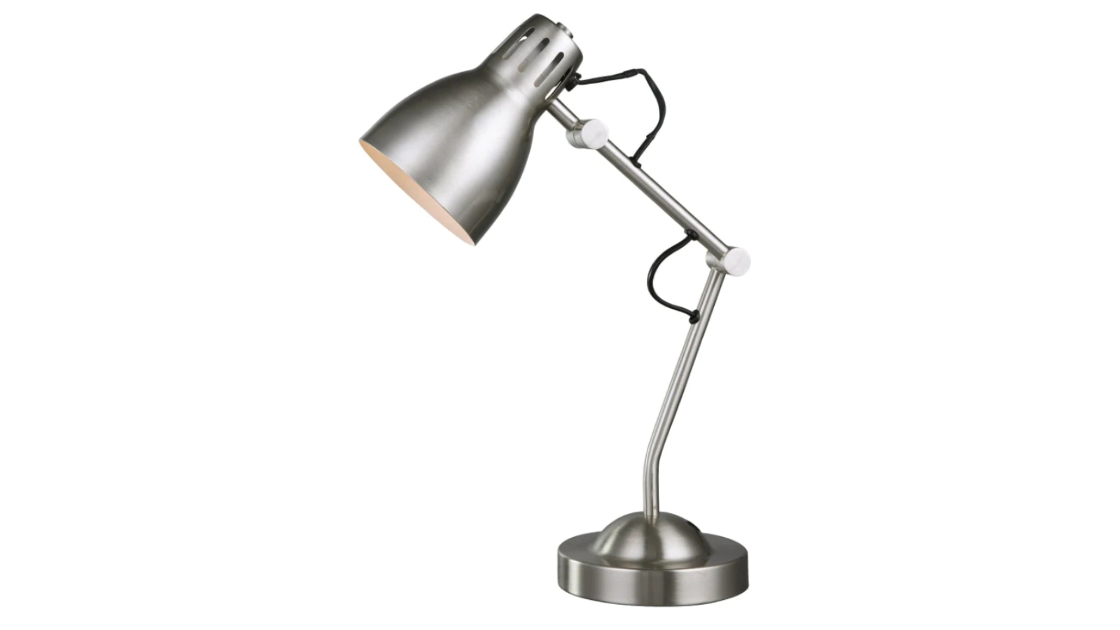 Luminea Metal Adjustable Arms Intense Bright Shade Table Lamp - Satin Chrome