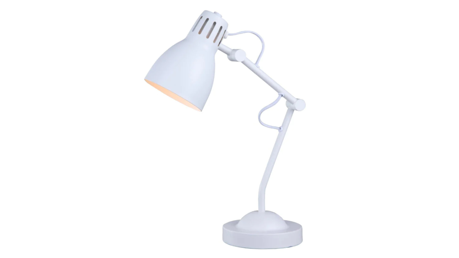 Luminea Metal Adjustable Arms Intense Bright Shade Table Lamp - White