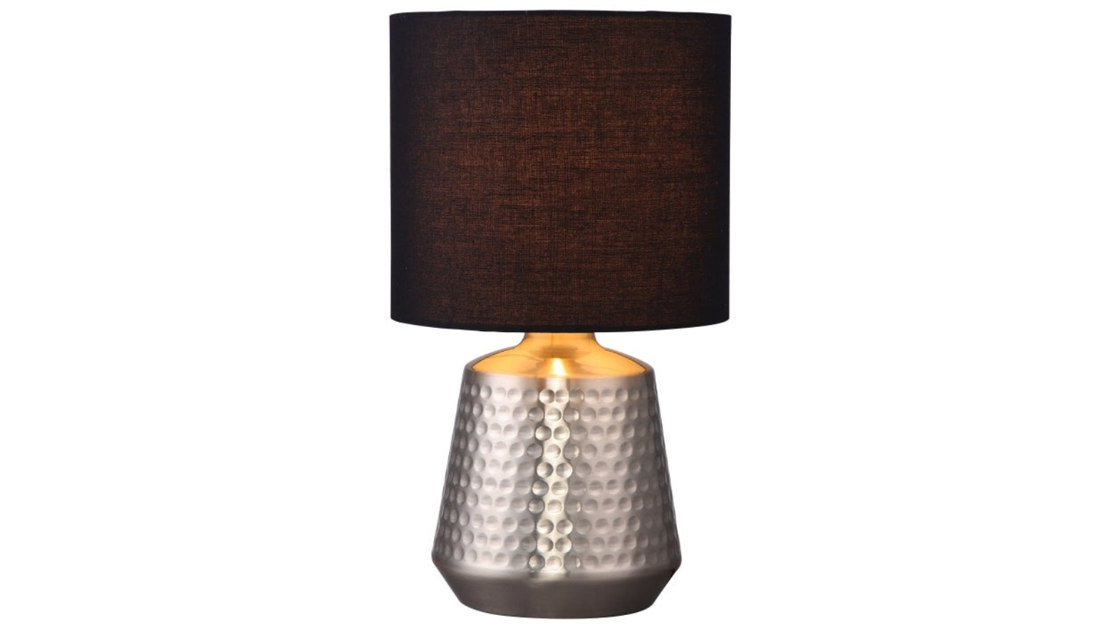 Luminea Fabric Shade Osso Classic Touch Metal Table Lamp - Satin Nickel/Black
