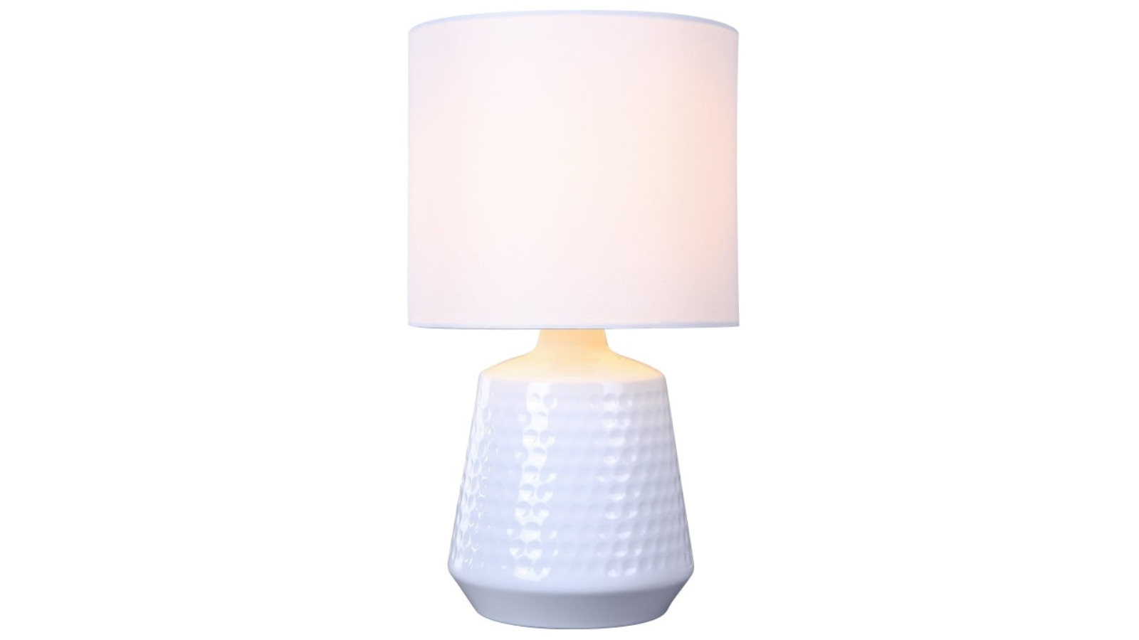 Luminea Fabric Shade Osso Classic Touch Metal Table Lamp - White