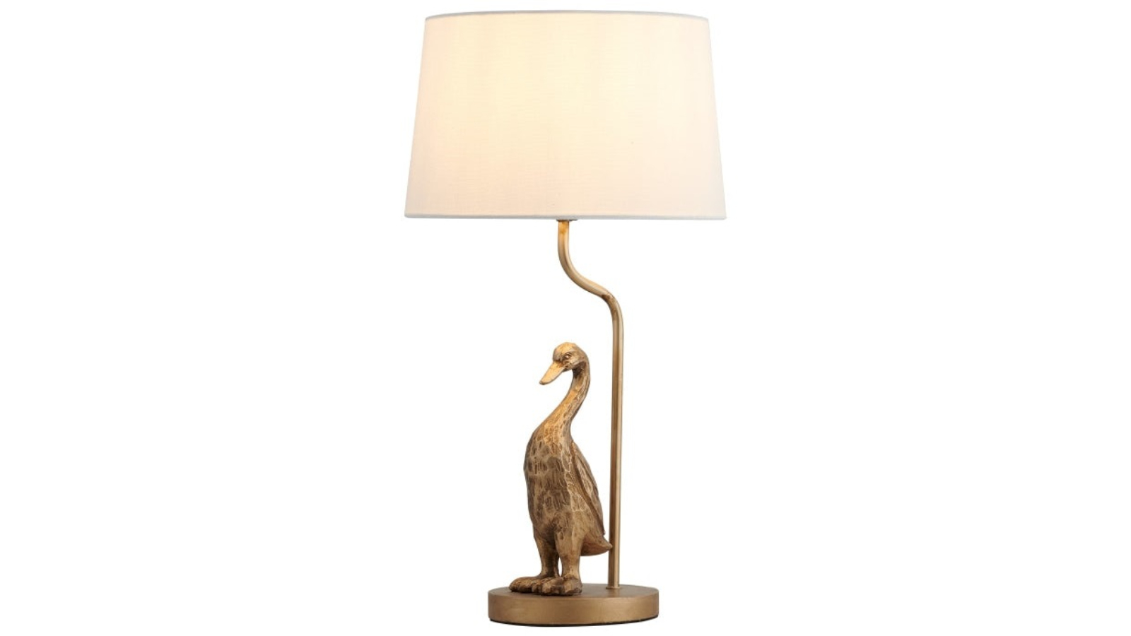 Luminea Fabric Shade Kasey Duck Standing Table Lamp - Pewter/Cream