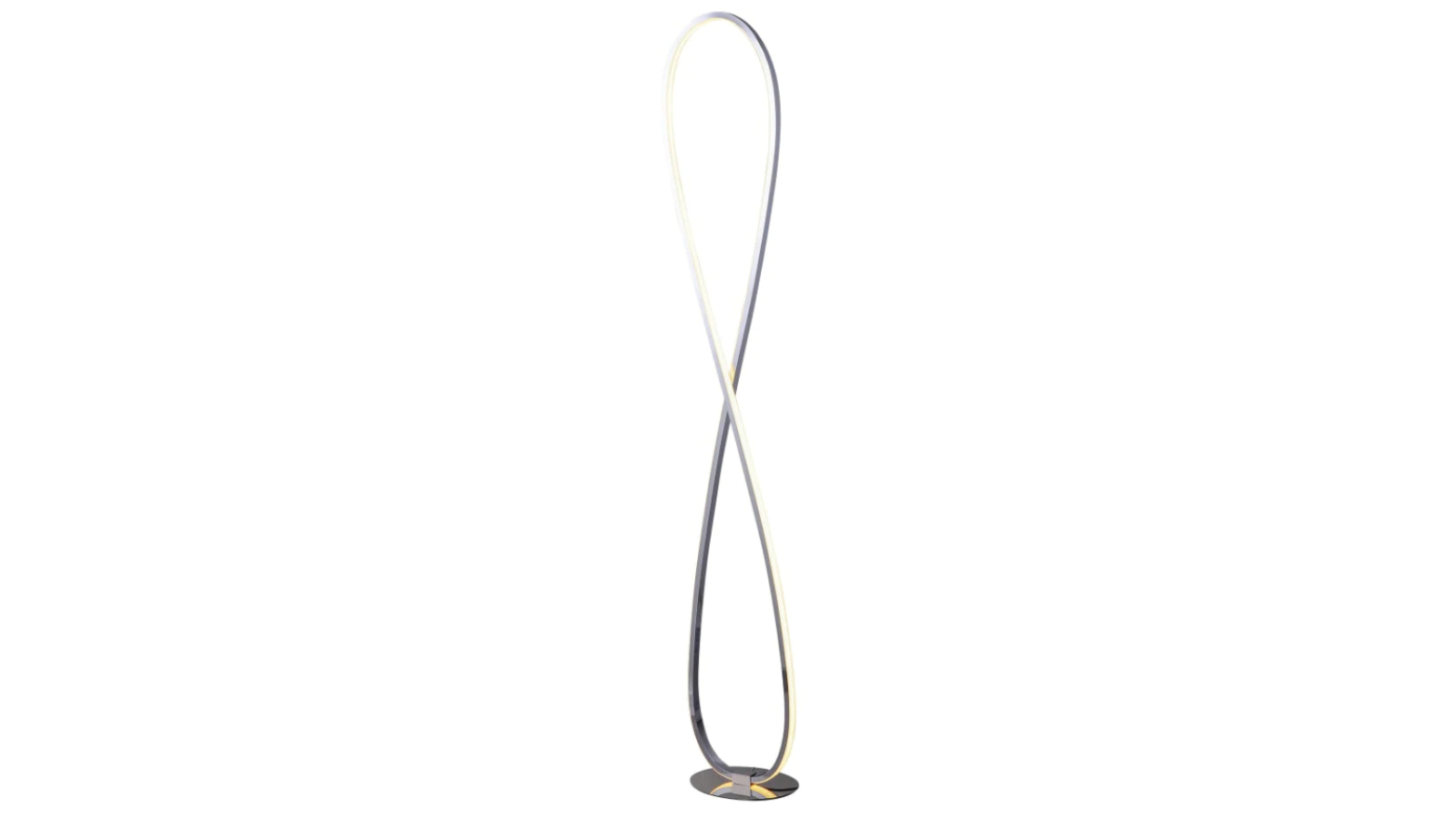 Luminea Metal Elegant Accent Twisted Floor LED Light Lamp - Chrome