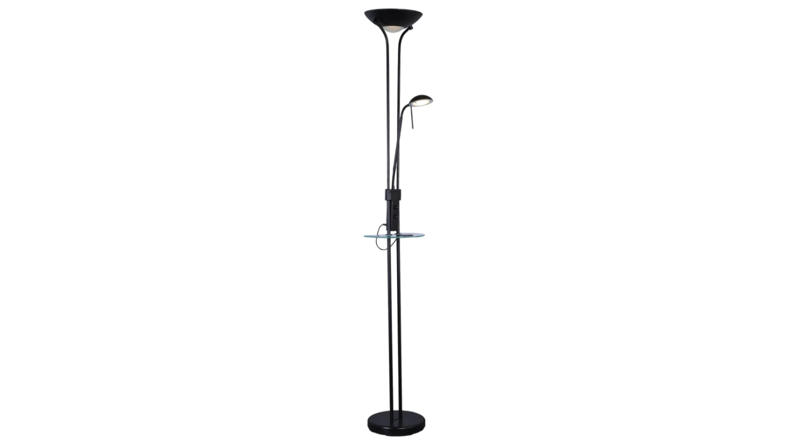 Luminea Metal Myron USB Modern Shade Floor LED Light Lamp - Black