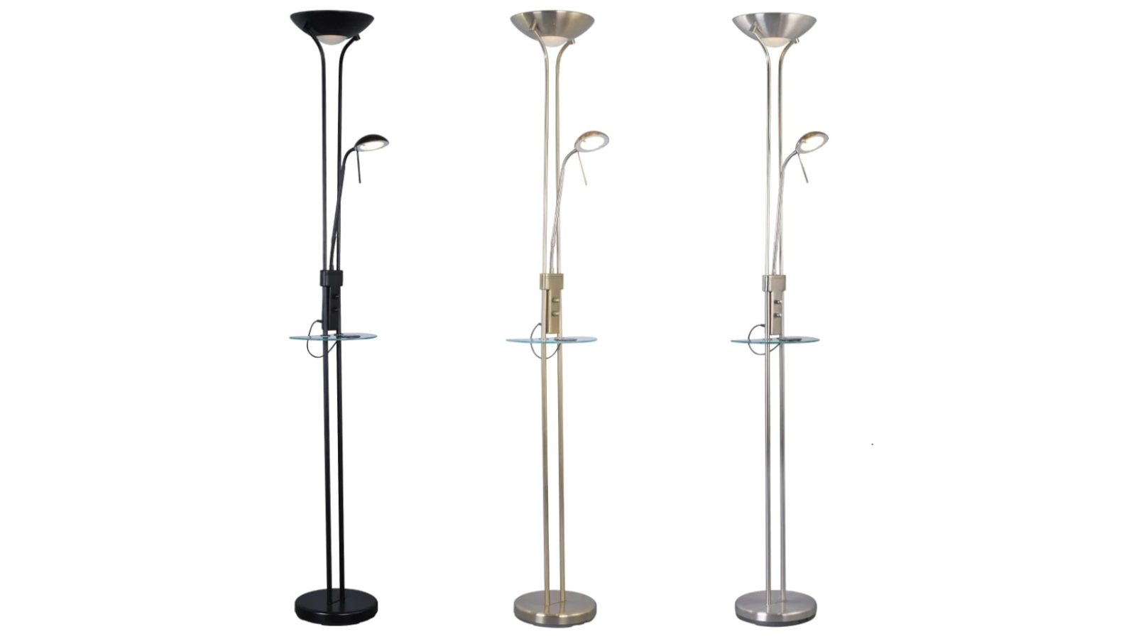 Luminea Metal Myron USB Modern Shade Floor LED Light Lamp