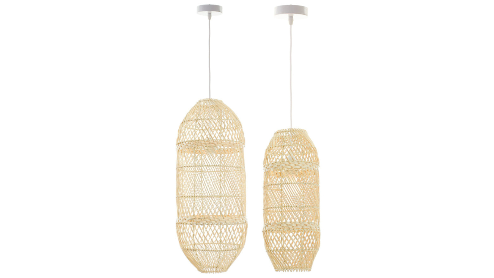 Luminea Delai Natural Hand-Woven Rattan Hanging Pendant Light