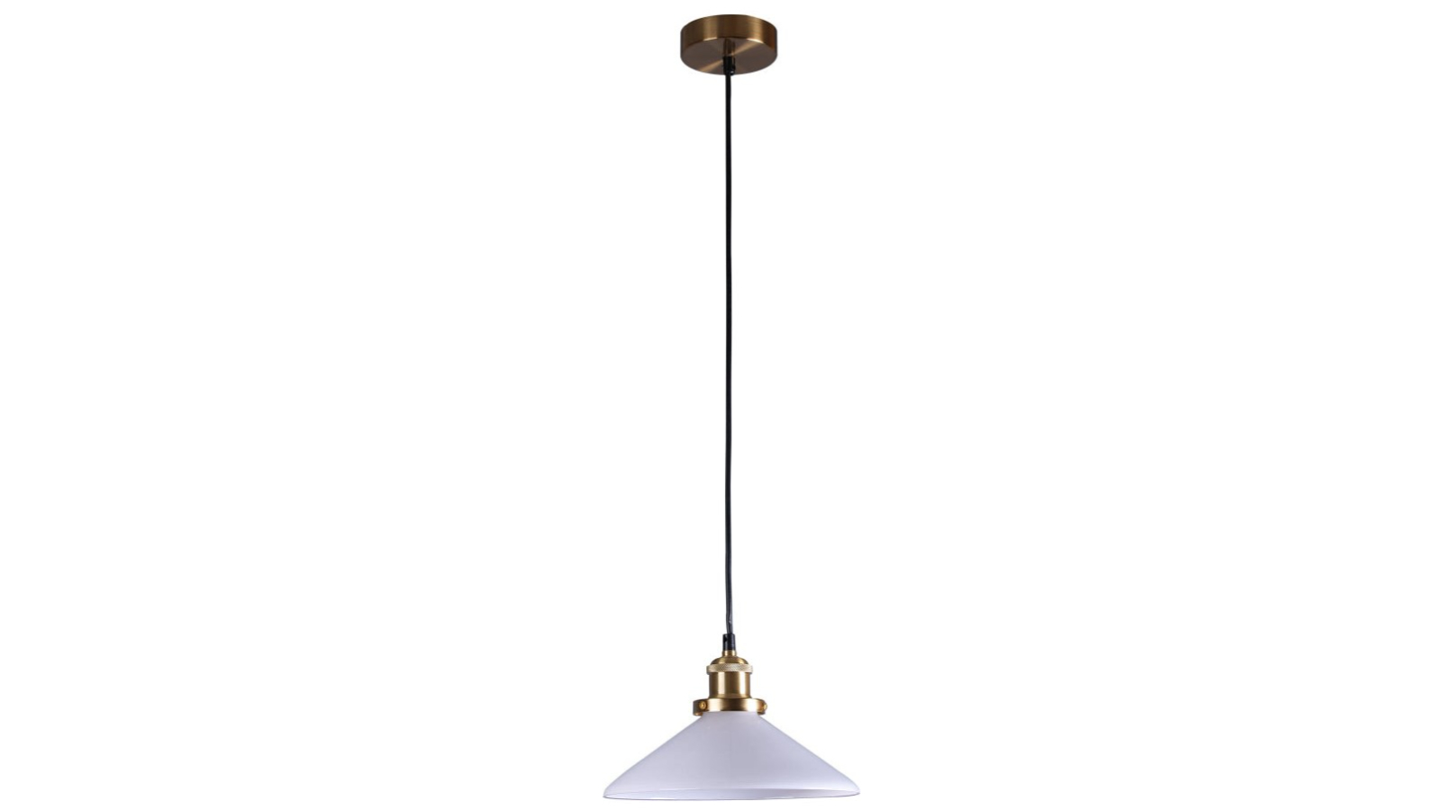 Luminea Famelis Vintage Mid Century Pendant Light Lamp - White/Brass