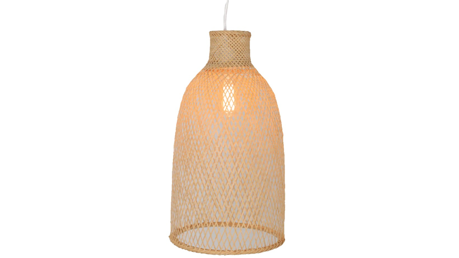 New Oriental Hand-Woven Cone Modern Oriental Bamboo Pendant Light Lamp - Natural