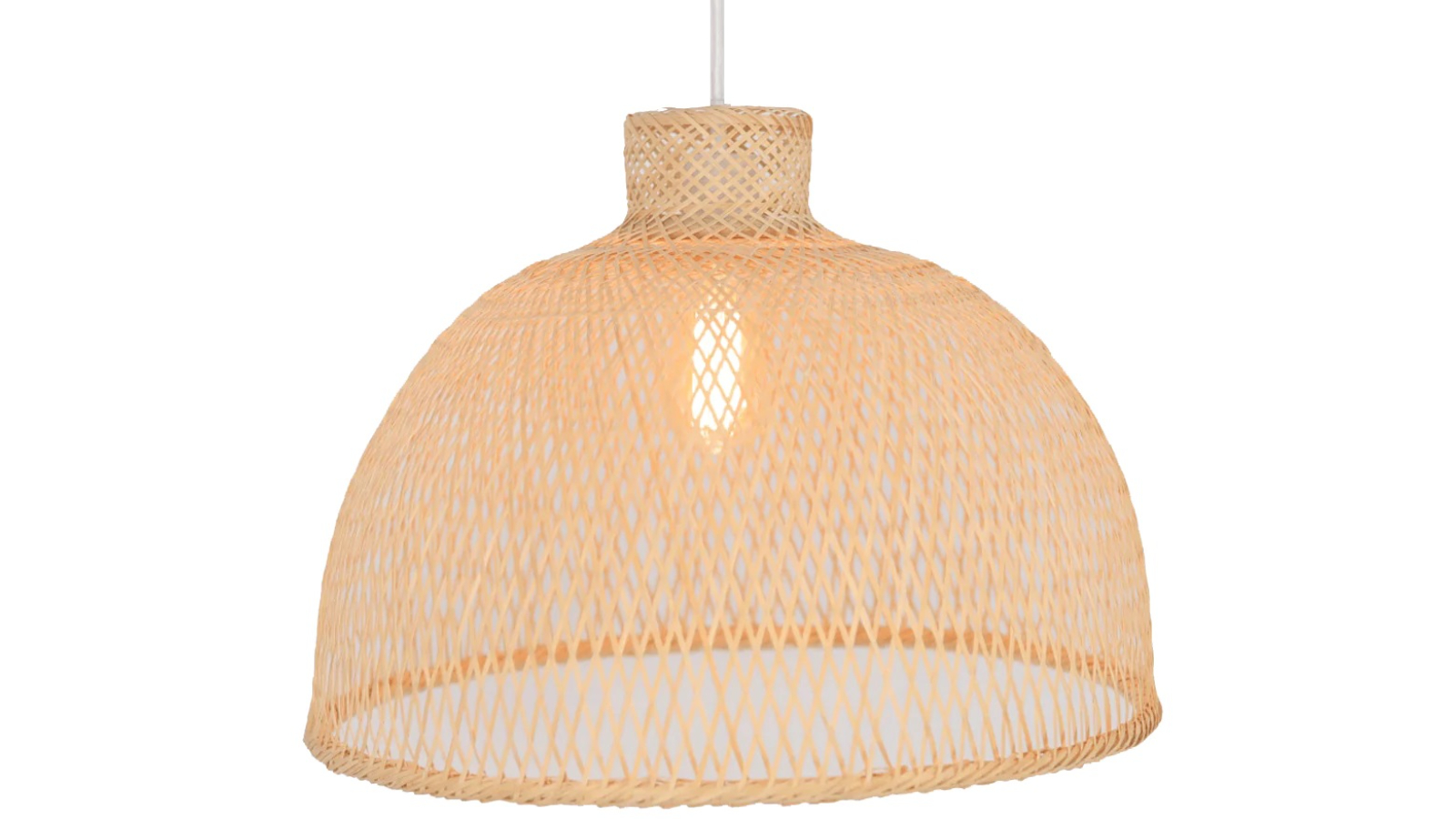 New Oriental Hand-Woven Dome Modern Oriental Bamboo Pendant Lamp Light - Natural