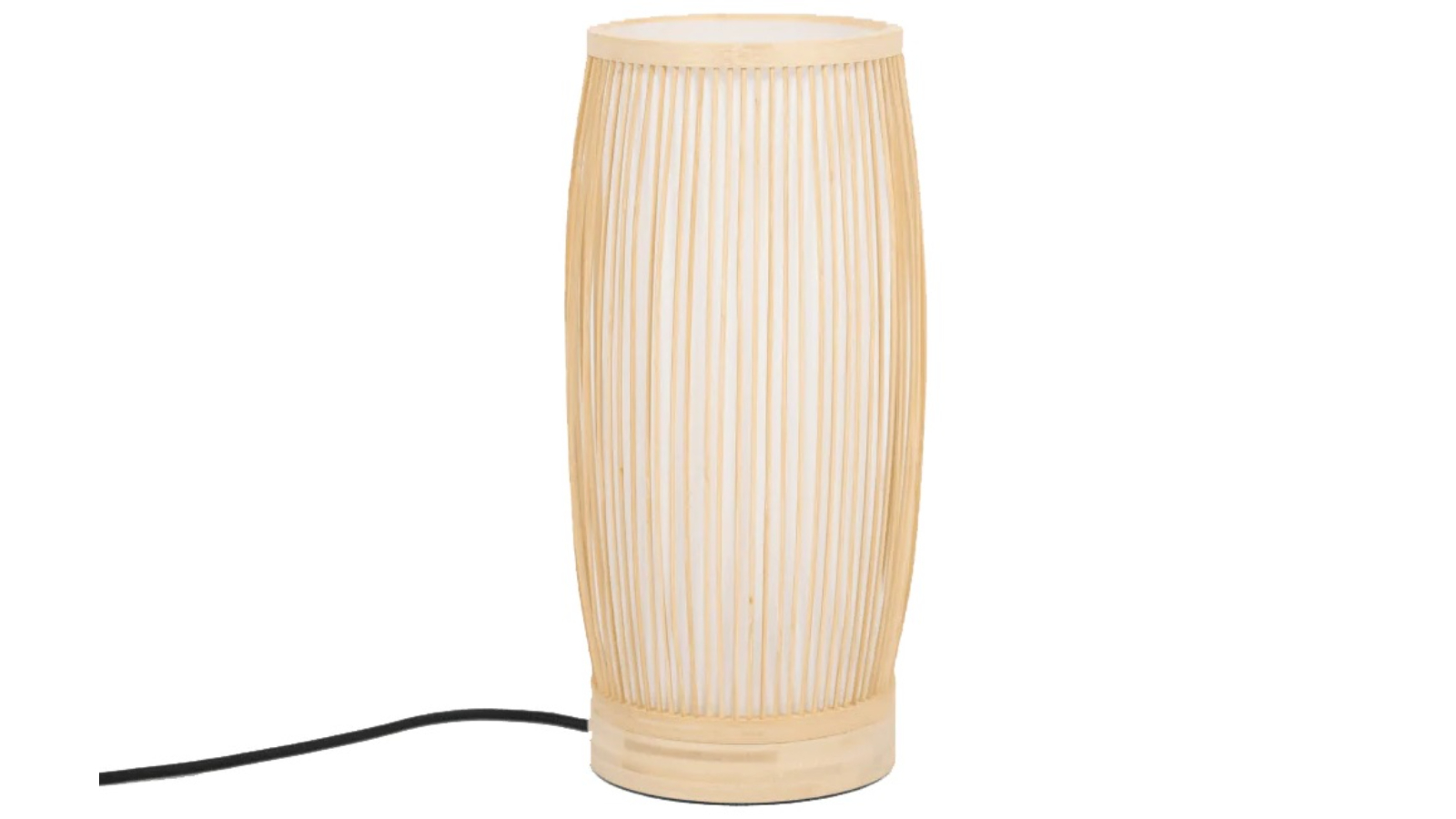 New Oriental Hand-Woven Cylinder Modern Oriental Bamboo Table Lamp - Natural